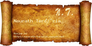 Neurath Terézia névjegykártya